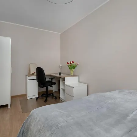 Red In Wroclaw With Two Bedrooms And Desk For Remote Work By Renters Apartment