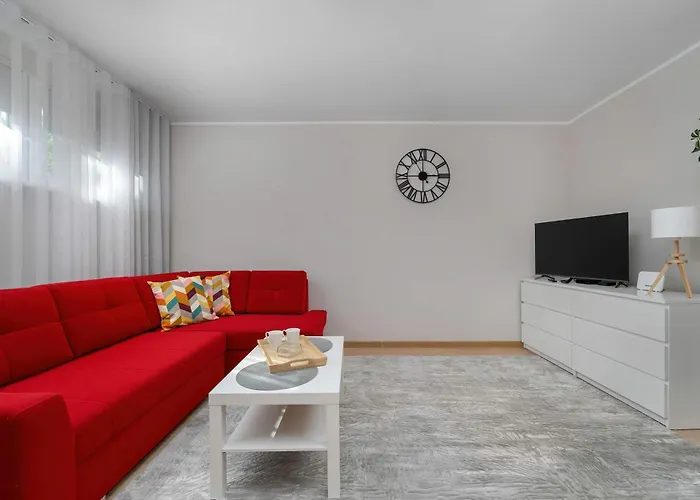 Red In Wroclaw With Two Bedrooms And Desk For Remote Work By Renters Apartment